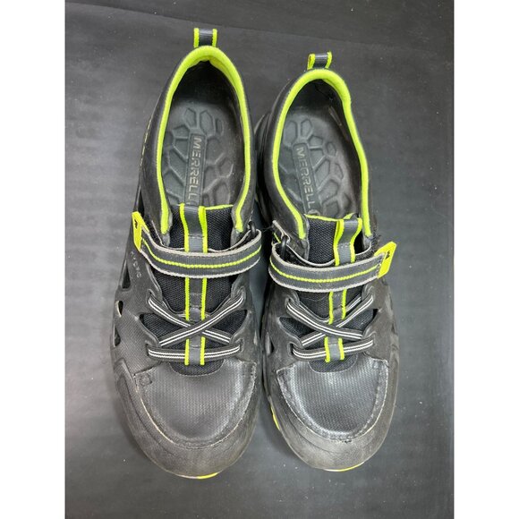 Merrell Hydro Sandals Big Boys Size 6 Black & Neon Green Durable Hook & Loop Out - Picture 3 of 9